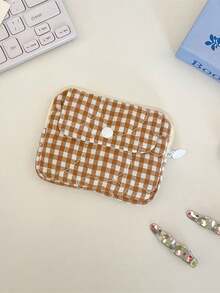 1 pieza Estuche acolchado a rayas con cremalleras superpuestas y cierres a presión - Bolsa portátil de almacenamiento de documentos y tarjetas bancarias para niñas - Multicolor - Ver 13