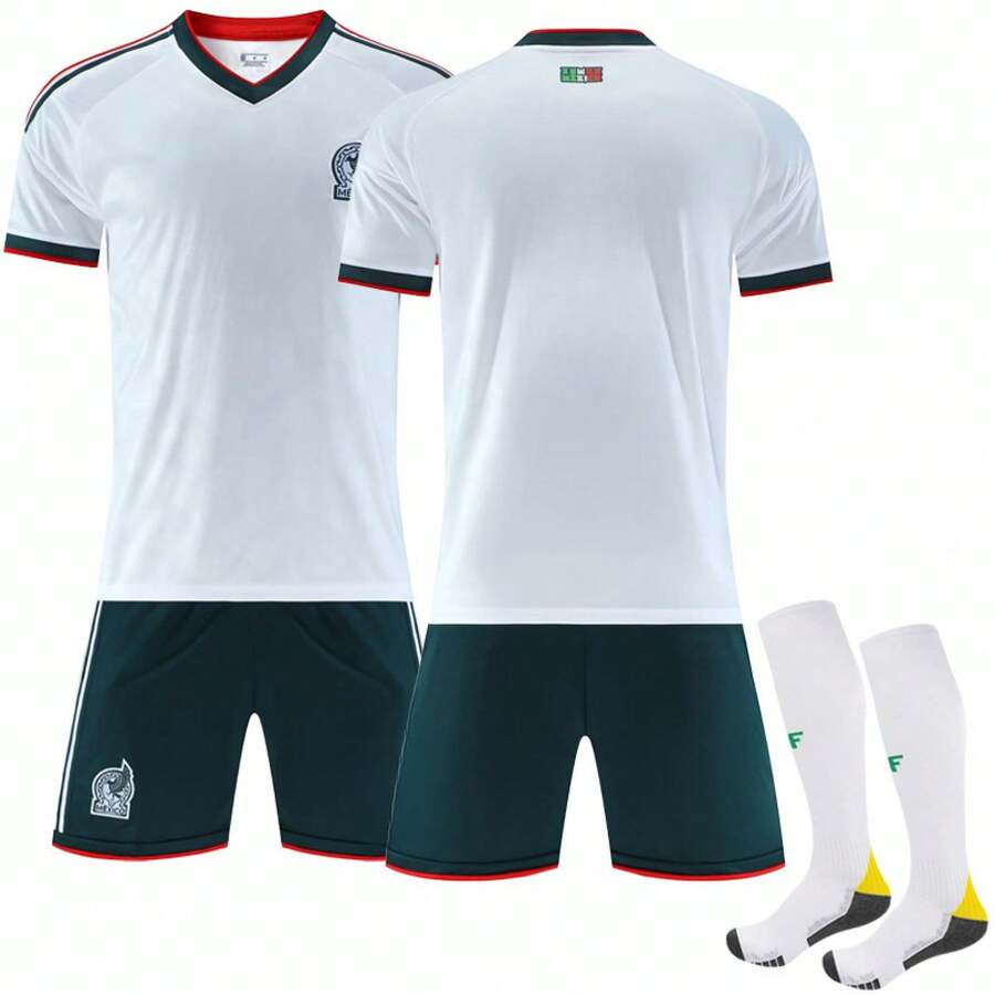 Men Soccer Jerseys - Mexico Away Game Without Numbered Socks - View 1