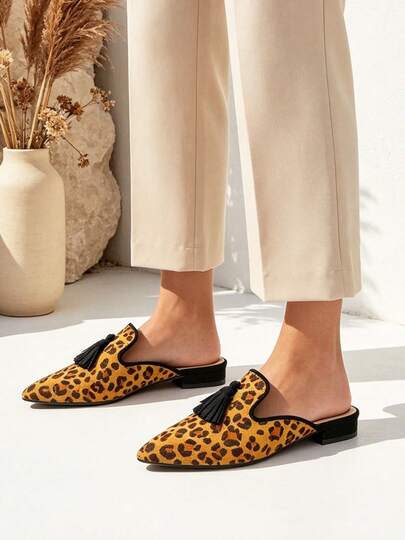 CIAODEA Tamancos femininos estilo mule, sandálias rasteiras de camurça com franjas, ideais para o trabalho, férias e lazer, confortáveis e elegantes, perfeitas para o verão, com um estilo versátil e moderno para qualquer ocasião.