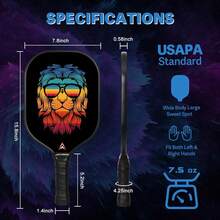 JOYAIRE Pickleball Paddles Set Of 2, USAPA Standard Fiberglass Pickleball Set, Lightweight Honeycomb Core Pickle Ball Rackets, Pickle Ball Paddle With 4 Pickleball Balls &Amp; Bag For Adults, Beginners - White - 查看 3