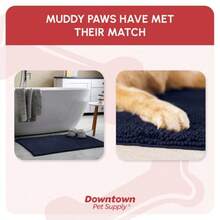 - Ultra Absorbent Microfiber Dog Door Mat Durable Quick Drying Washable Prevent Mud Dirt Keep Your House Clean Navy Blue Runner - 60 x 36 Inch - / Alfombra de pasillo 5 x 3 pies - Ver 4