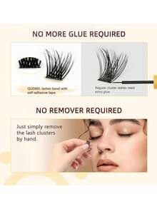Self Adhesive Cluster Shaped False Eyelashes 48 Pack, 10-16mm D-Curl, Achieving "Eyelash Extension At Home" - View 6