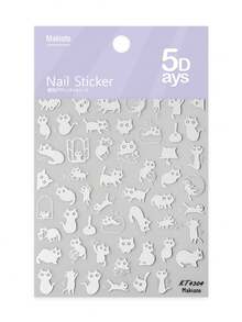 简约黑白猫咪贴纸，透明背景装饰贴纸，适用于日记本、DIY办公用品 - 彩色 - 查看 14