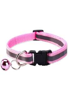 1件装宠物反光项圈，带铃铛，适用于猫和小型犬的发光项圈 - 黑色 - 查看 12
