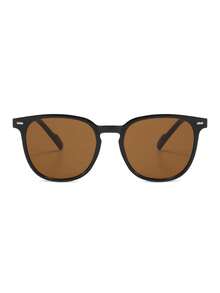 1 Pair Men's Shiny Black Frame PC Retro Versatile Fashion Glasses - Glossy Black - View 4
