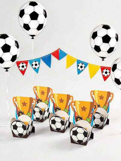 10个世界杯足球奖杯礼盒，足球主题派对礼品盒，运动主题生日派对装饰，足球迷运动主题派对用品，体育赛事装饰礼品