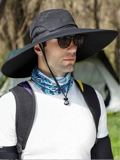 1 Stück unisex abnehmbarer Sonnenhut mit breiter Krempe, geeignet für Outdoor-Aktivitäten wie Wandern, Strand, Angeln