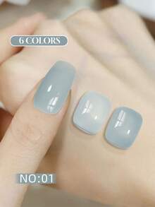 12毫升 2026春夏新款 迷雾蓝 海军蓝 海洋冰晶 半透明蓝系列 克莱因蓝果冻冰晶 半透明凝胶 玻璃珠 亮泽 半透明凝胶指甲油。美甲沙龙及美容护理，持久耐用，需配合UV灯使用。 - 彩色 - 查看 18