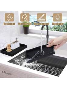 Countertop And Vanity Tray – Small Silicone Tray, Soap Dispenser Trays, Bathroom Trays, Kitchen Soap Holder Sink Organizer Counter Caddy For Soaps Bottle Keys, Sponge Holder Dish - Multicolor - View 8