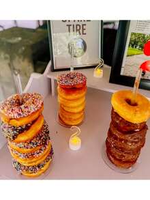 5/1pc Transparent Acrylic Donut Stand, Acrylic Donut Display Rack For Dessert Table, Transparent Donut Holder, Birthday Party Dessert Cake Stand, Suitable For Wedding, Birthday Party, Bridal Shower, Theme Party Donut Rack - Multiple Styles - View 9
