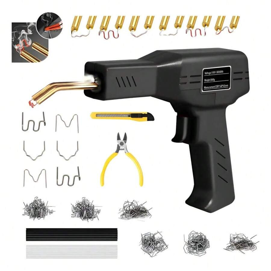 50w Black Plastic Welding Kit With LED Light, 1200 Staples And 20 Rods - US A Type Plug(110-127V) - View 1