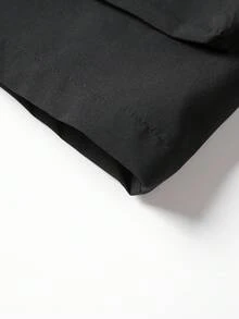 Jaket Kasual Berkerudung Resleting untuk Pria Ukuran Besar, Pakaian Sehari-hari Serbaguna, Musim Semi/Gugur - Hitam - View 5