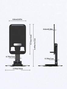 1pc Aluminum Alloy Phone Holder Rotating Desktop Metal Phone Tablet Stand - Black - View 7