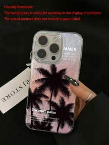 1 chiếc ốp lưng điện thoại bảo vệ toàn diện hình hoàng hôn đỏ và lông cọ cho iPhone 11/12/13/14/15/16/17/Pro Max - màu đen - Xem 5