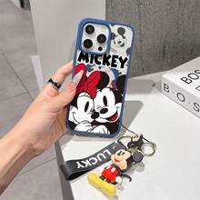 This Disney Mickey Mouse Pattern Lanyard Phone Case Features A Strong Magnetic Closure And Full Coverage Of Acrylic And TPU Material. It's Shockproof, Lightweight, And Suitable For IPhone17/16/11/13/15/15 Plus/15 Pro/15 Pro Max/12/14 Pro Max/11 Pro Max/12 Pro/12 Pro Max/13. It's A Popular Birthday Gift, Business Gift, Durable, Stain-Resistant, And Fingerprint-Resistant New Phone Case For Men And Women. It Also Includes A Mickey Mouse Phone Case And Mickey Mouse Doll Bracelet. Compatible With SamsungGalaxy S20, S21, S22, S23, And S24 Series. It's The Perfect Gift For Friends And Family. This Stylish Phone Case Is Fun, Lightweight, And Durable. IPhone17 Pro Max Phone Case, Minnie Phone Case. - Hồng - Xem 6