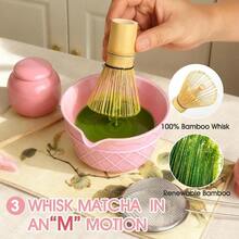Sakura Pink Matcha Whisk Set-8pcs, Japanese Tea Set Includes Matcha Bowl With Design, Tea And Matcha Canister, 16OZ Matcha Kit Ceremony - 查看 8