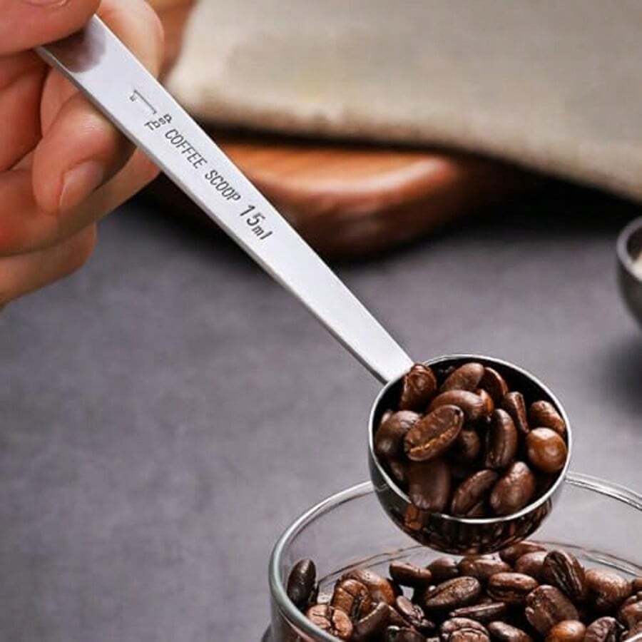 1 muỗng đong cà phê bằng thép không gỉ EIHI, dung tích 15ml, muỗng cán dài, thích hợp dùng cho cà phê, sữa bột, bột. - Bạc - Xem 1