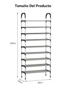 1pz Stainless Steel Shoe Rack, Freestanding Shoe Rack, Clothing Storage Cabinet, Shoe Rack With Shelf, Coat Rack Storage Cabinet, Clothes And Shoe Rack, Storage Rack, Suitable For Commercial Shoe Stores, Retail, Hallways, Bedroom, Bathroom , Office, Shoe Room - Silver - View 10