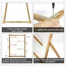 Freestanding Photo Display Board With Clips Stable Tabletop Picture Frame Stand Holds 30+ Photos Graduation Centerpiece Decorations 2026 Wooden Board For Photos Artworks Carbonized - Carbonized Brown - View 6