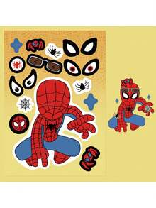 Marvel 8 miếng dán đổi mặt tự làm hình Avengers & Spider Man, hình dán siêu anh hùng thủ công, quà tặng sinh nhật. - Nhiều màu - Xem 3
