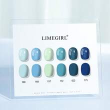 LIMEGIRL 6色凝胶指甲油套装，6色蓝绿色系列凝胶指甲油套装，亮泽效果，可卸UV/LED凝胶美甲套装，适合家庭DIY和美甲沙龙使用 - 彩色 - 查看 3