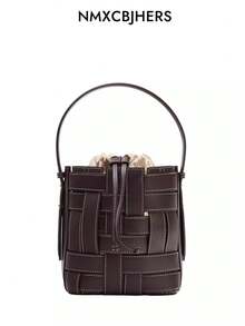 Bolso de cubo de mujer con cordón tejido, bolso de hombro cruzado - Nuevos Lanzamientos de Verano 2026 - Café - Ver 1