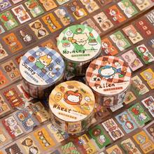 Cute Cat & Corgi Food Label And Washi Tape, Glitter Cartoon Animal Index Stickers Suitable For Diary, Planner, Decoration And DIY Crafts - Color - View 5