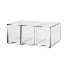 Caja de almacenamiento de estilo cajón de escritorio de gran capacidad transparente de acrílico, adecuada para almacenar cosméticos y máscaras. Se puede usar para apilar cajas de almacenamiento de lápices labiales, organizadores de papelería de oficina. Aplicable para la sala de estar, el comedor, la cocina, el dormitorio, la oficina, adecuado para la oficina, el hogar, las reuniones familiares, las bodas y las celebraciones festivas. - transparente - Ver 11