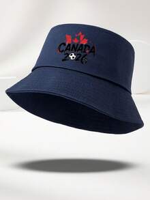 1 pièce Chapeau seau homme 2026 nouveau motif CANADA brisé imprimé personnalisé populaire minimaliste protection solaire noir multicolore mode décontractée extérieure convient pour le port quotidien les voyages en plein air la pêche le visionnage de sports cadeau polyvalent Coupe du Monde 2026 - D - Voir 15