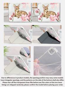 Ayotu 花鹿图案平板电脑保护套，兼容 iPad Air 8 (M4) 2026 (11/13 英寸)、Air 11 英寸 M3 2025 / M2 2024、Air 第五代 2022、(A16) 11 英寸第十一代 2025，兼容三星 Galaxy Tab、Kindle Paperwhite 第十二代 2024，透明背壳，时尚图案保护套，具备自动休眠/唤醒功能，气囊保护，适合作为礼物和办公用品。 - 彩色 - 查看 7