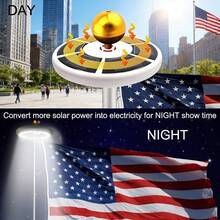 WIXHFG [Solar Flagpole Lights] Solar Flagpole Lights, Flag Lights, Camping Tent Lights, Garden Lights, Umbrella Lights, Ultra-Bright Solar-Powered Flagpole Lights, Dusk To Dawn - 26LED - 查看 8
