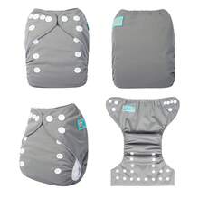 ALVABABY 1/3/6pcs Washable & Reusable Baby Cloth Diapers - Multicolor - View 7