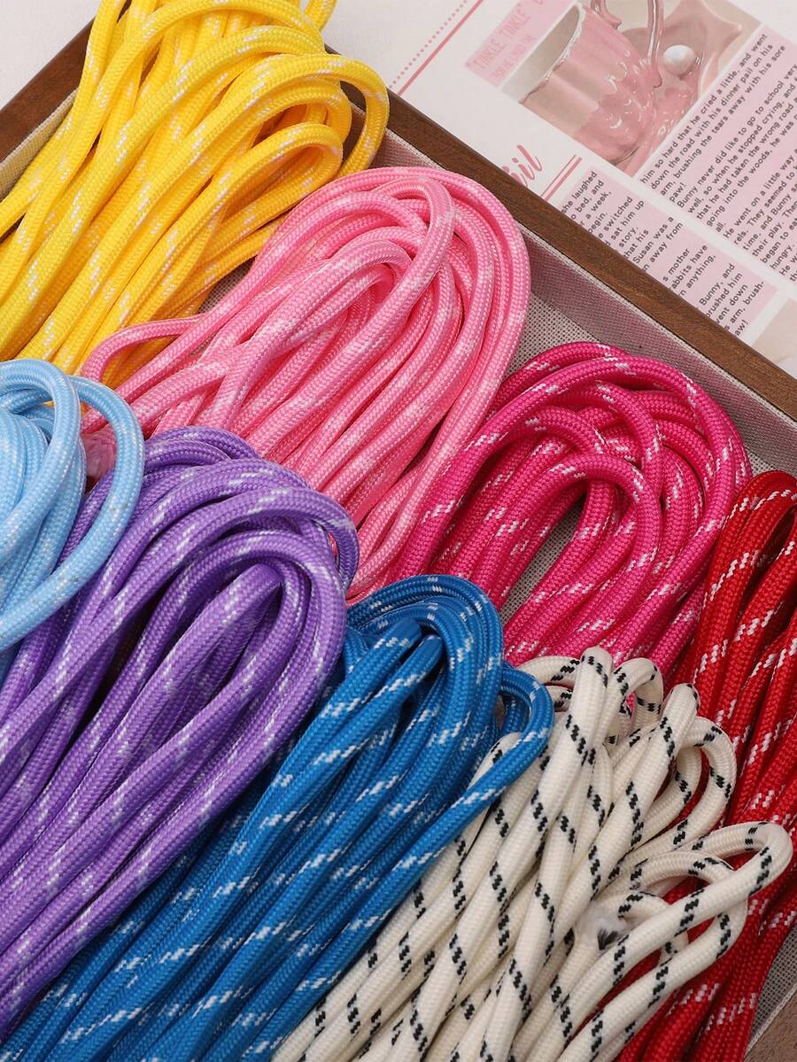 5m/Pack Colorful Nylon Braided Rope 5mm, Multi-Purpose Paracord, Durable Woven Rope Suitable For DIY Keychain, Pendant, Phone Strap, Belt And More