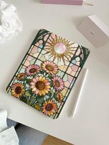 1 chiếc ốp lưng silicon chống sốc in hình hoa hướng dương đáng yêu, có khe cắm bút, tương thích với iPad thế hệ thứ 7, 8, 10, hỗ trợ chức năng bật/tắt màn hình, phù hợp với... - Nhiều màu - Xem 1