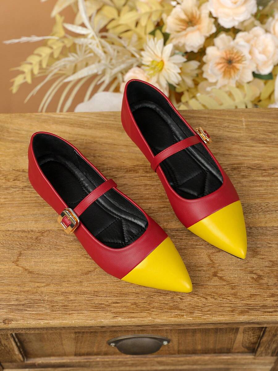 Zapatos Mary Jane de punta cuadrada retro, zapatos planos con correa para vestir
