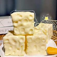 Jumbo Cheese Cube Stress Ball Big Cheese Shapeable Squeeze Ball Non-Bounce Fidget Toy ASMR Sensory Anti-Stress Gift -Cheese Flour Handmade Ball Squishy - 7cm Ultra-Thin TPR Shapeable Stress Relief Toy, Soft & Chewy Texture Venting Pressure Reducing - Multicolor - View 10