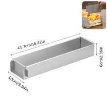 Premium Aluminum Tiramisu & Cheesecake Baking Pan - Rectangular, Removable Dividers, Secure Base For Perfect Mousse Cakes - Durable Kitchen Essential, Handmade Craftsmanship, Movable Buckle, Detachable Baffle - Silver - View 3