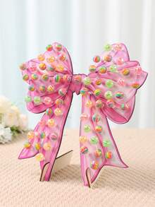 1 Conjunto de Suporte de Exibição de Pirulitos de Madeira em Forma de Laço Rosa de Vários Tamanhos, Suporte de Exibição de Pirulitos de Madeira com Design de Laço Rosa Adequado para Festa de Aniversário, Casamento, Decoração de Mesa de Festa de Revelação de Género, Suporte de Exibição de Pirulitos Doméstico, Suporte de Exibição de Alimentos para Festa, Suporte de Sobremesa para Festa de Aniversário, Casamento, Evento Doméstico, Suporte de Exibição de Pirulitos de Madeira, Suporte de Cozinha para Chá de Bebé e Revelação de Género, Decoração de Chá de Bebé - Arco - Ver 7
