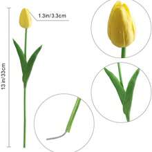 5pcs Exquisite Realistic White Artificial Tulip Bouquet - Perfect For Bedroom, Living Room, Wedding, Party, Valentine's Day, Father's Day, Graduation, Mother's Day, Easter Decor & Gifts For Girlfriend - Yellow - View 3