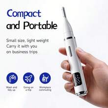 3-In-1 Nose Hair Trimmer For Men & Women, Painless Ear, Eyebrow & Facial Hair Groomer With LED Display, Waterproof Dual-Edge Stainless Steel Blades, Rechargeable Grooming Kit, Suitable For Travel - View 7