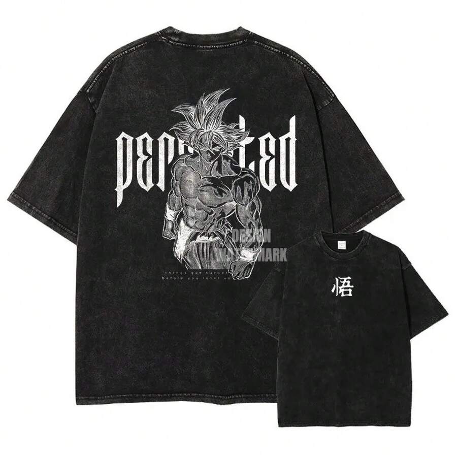 T-Shirt Blouse New Hot Selling Vintage Blouses Cute Top 100 Percent Cotton Shirts For Men Manfinity Men Graphic Tees Women Cross-Border European Size - 黑色 - 查看 1