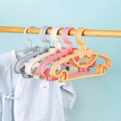 20/10pcs Small Clothes Hanger With Bow And Thick Fabric For Drying Clothes. Plastic Clothes Hanger In Small Size.