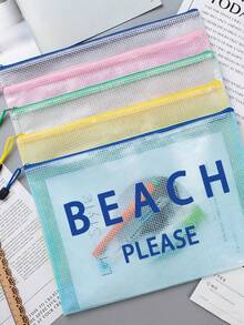 Túi đi biển chống thấm nước và thời trang với họa tiết sao biển "Beach Please". Túi đựng mỹ phẩm trong suốt dung tích lớn với khóa kéo nylon - nhẹ, thích hợp cho mùa xuân và mùa hè, bền chắc, hoàn hảo cho bơi lội, đi biển, lặn biển và các kỳ nghỉ hè, học sinh trở lại trường, túi đựng đồ chống nắng nhẹ, phù hợp làm quà tặng cho bạn bè, gia đình, bạn gái và bạn cùng lớp. Món quà và quà lưu niệm hoàn hảo cho sinh nhật, ngày lễ, tiệc tùng, đám cưới (cho phù dâu), Ngày của Mẹ và Ngày Nhà giáo. - Nhiều màu - Xem 3