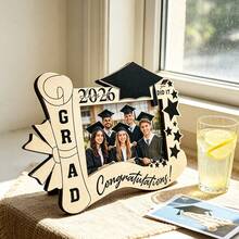 1/3pcs Class Of 2026 Wooden Graduation Photo Frame Ornament Suitable For 5-Inch Photos Plaque Tabletop Display, Personalized Graduation Gift For College Senior High School Students Home Office Desk Decor - Graduation Season Photo Frames - View 1