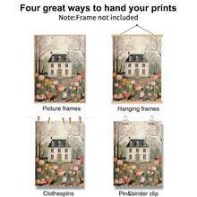 Set Of 1 Spring Cottage Tulip Blossom Canvas Wall Art | Cute Landscape Print For Living Room Bedroom,Frameless/Framed - A - View 8