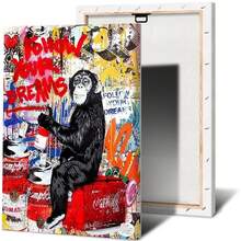 Poster Abstract Monkey Posters And Prints Art Graffiti Canvas Painting Pop Street Wall Picture Home Decor Cuadro - Multicolor - View 12