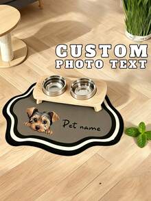 Customized Pet Photo And Name Food Mat - Waterproof And Non-Slip Dog Food Mat With Custom Photo And Name, Warm Personalized Pet Gift, Best Pet Owner Gift, Suitable For Dogs, Customized Pet Dog Food Mat, Waterproof Design - Multicolor - View 5