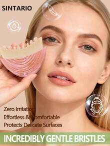 Lymphatic Contour Face Brush Lymphatic Drainage Massage Double Chin Reducer Lymphatic Drainage Brush For Face Ergonomically Designed To Fit The Skin Precisely And Relieve Fatigue - Pink - View 9
