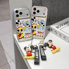 This Disney Mickey Mouse Pattern Lanyard Phone Case Features A Strong Magnetic Closure And Full Coverage Of Acrylic And TPU Material. It's Shockproof, Lightweight, And Suitable For IPhone17/16/11/13/15/15 Plus/15 Pro/15 Pro Max/12/14 Pro Max/11 Pro Max/12 Pro/12 Pro Max/13. It's A Popular Birthday Gift, Business Gift, Durable, Stain-Resistant, And Fingerprint-Resistant New Phone Case For Men And Women. It Also Includes A Mickey Mouse Phone Case And Mickey Mouse Doll Bracelet. Compatible With SamsungGalaxy S20, S21, S22, S23, And S24 Series. It's The Perfect Gift For Friends And Family. This Stylish Phone Case Is Fun, Lightweight, And Durable. IPhone17 Pro Max Phone Case, Minnie Phone Case. - Màu xanh lam - Xem 3