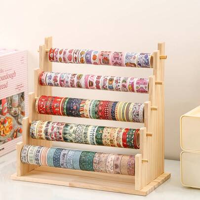 1 chiếc kệ gỗ nhiều tầng để bàn đựng đồ dùng văn phòng, kệ trưng bày trang sức và đồ dùng đóng gói nhiều tầng, giá đựng đồ dùng để bàn 2 tầng/3 tầng/5 tầng cho phòng ngủ, thích hợp để đựng đồ dùng trên bàn làm việc, đồ dùng văn phòng, phụ kiện phòng tắm, kệ trưng bày trang sức, giá đựng băng dính trang trí tự làm và giá trưng bày vật dụng, kệ đa chức năng.